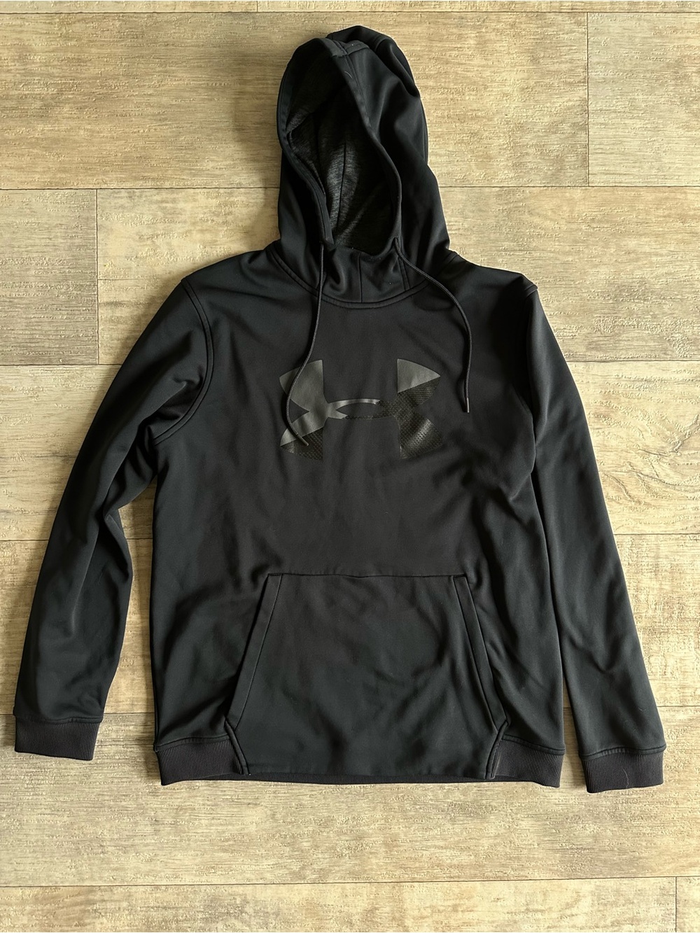 Under Armour ColdGear Hoodie Men's Large Black Big Logo Pullover